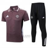 Completo Polo Manchester United 2025-2026 Marronee