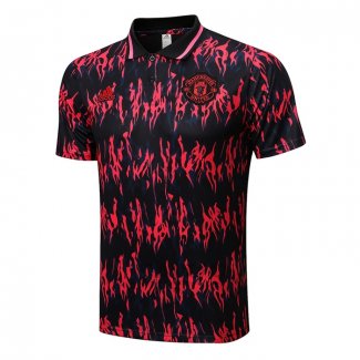 Maglia Polo Manchester United 2022-2023 Nero e Rosso