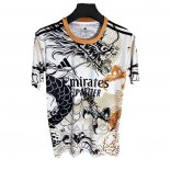 Maglia Real Madrid Dragon 2025-2026 Bianco Nero Thailandia