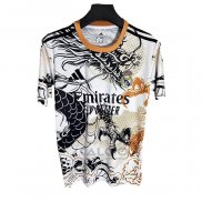 Maglia Real Madrid Dragon 2025-2026 Bianco Nero Thailandia