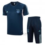 Tuta da Track Ajax Manica Corta 2023-2024 Blu - Pantaloncini