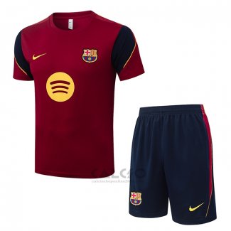 Tuta da Track FC Barcellona Manica Corta 2026-2027 Rosso - Pantaloncini
