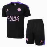 Tuta da Track Paris Saint-Germain Jordan Manica Corta 2024-2025 Nero - Pantaloncini
