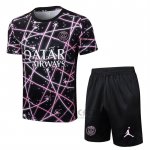 Tuta da Track Paris Saint-Germain Jordan Manica Corta 2025-2026 Nero Rosa - Pantaloncini
