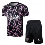 Tuta da Track Paris Saint-Germain Jordan Manica Corta 2025-2026 Nero Rosa - Pantaloncini