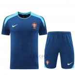 Tuta da Track Portogallo Manica Corta 2024-2025 Blu - Pantaloncini