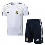 Tuta da Track Real Madrid Manica Corta 2025-2026 Bianco - Pantaloncini