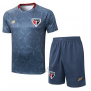 Tuta da Track Sao Paulo Manica Corta 2025-2026 Blu Grigio - Pantaloncini
