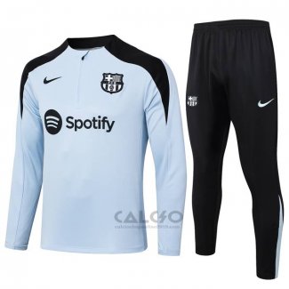 Tuta da Track di Felpa FC Barcellona Bambino 2024-2025 Blu Claro