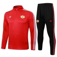 Tuta da Track di Felpa Manchester United Bambino 2025-2026 Rosso