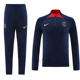 Tuta da Track di Felpa Paris Saint-Germain 2023-2024 Blu