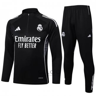 Tuta da Track di Felpa Real Madrid Bambino 2025-2026 Nero