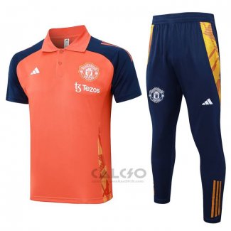 Conjunto Polo Manchester United 2024-2025 Arancione