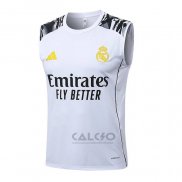 Maglia Allenamento Real Madrid Senza Maniche 2025-2026 Bianco