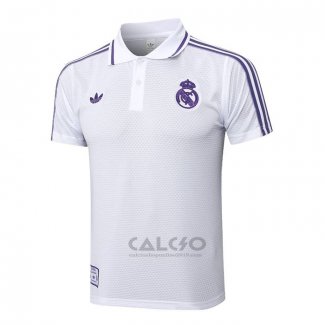 Maglia Polo Real Madrid 2025-2026 Bianco Purpura