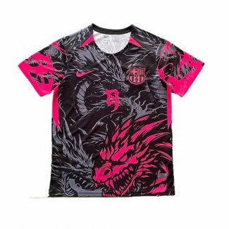 Maglia FC Barcellona Dragon 2025-2026 Nero Rosso Thailandia