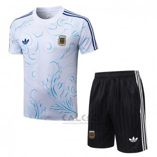 Tuta da Track Argentina Manica Corta 2026-2027 Bianco - Pantaloncini