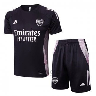 Tuta da Track Arsenal Manica Corta 2024-2025 Grigio Scuro - Pantaloncini