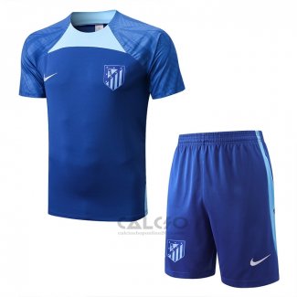 Tuta da Track Atletico Madrid Manica Corta 2022-2023 Blu - Pantaloncini