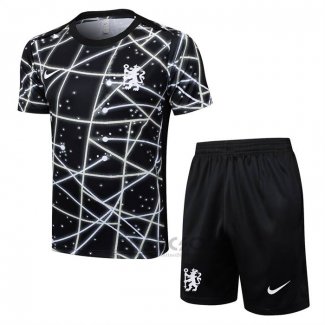 Tuta da Track Chelsea Manica Corta 2025-2026 Nero - Pantaloncini