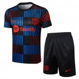 Tuta da Track FC Barcellona Manica Corta 2024 Blu - Pantaloncini