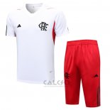 Tuta da Track Flamengo Manica Corta 2023-2024 Bianco - Pantaloncini