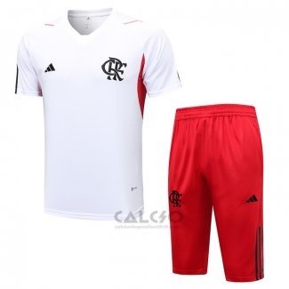 Tuta da Track Flamengo Manica Corta 2023-2024 Bianco - Pantaloncini