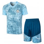 Tuta da Track Manchester City Manica Corta 2023-2024 Blu - Pantaloncini