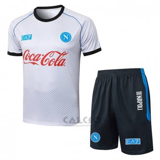 Tuta da Track Napoli Manica Corta 2025-2026 Bianco - Pantaloncini