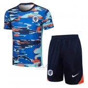 Tuta da Track Paesi Bassi Manica Corta 2024 Blu - Pantaloncini