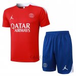 Tuta da Track Paris Saint-Germain Jordan Manica Corta 2024-2025 Rosso - Pantaloncini