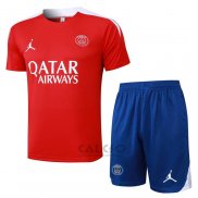 Tuta da Track Paris Saint-Germain Jordan Manica Corta 2024-2025 Rosso - Pantaloncini