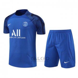 Tuta da Track Paris Saint-Germain Manica Corta 2022-2023 Blu - Pantaloncini