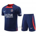 Tuta da Track Paris Saint-Germain Manica Corta 2022-2023 Blu Scuro - Pantaloncini