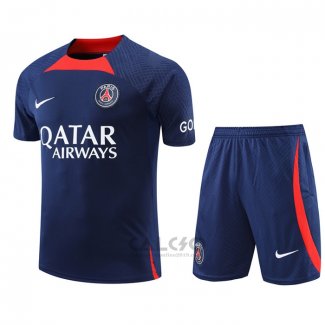 Tuta da Track Paris Saint-Germain Manica Corta 2022-2023 Blu Scuro - Pantaloncini