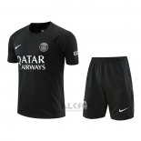 Tuta da Track Paris Saint-Germain Manica Corta 2022-2023 Nero - Pantaloncini