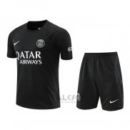 Tuta da Track Paris Saint-Germain Manica Corta 2022-2023 Nero - Pantaloncini