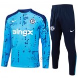 Tuta da Track di Felpa Chelsea 2024-2025 Blu Claro