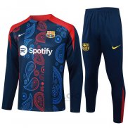Tuta da Track di Felpa FC Barcellona 2024-2025 Blu e Rosso