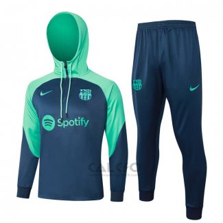 Tuta da Track di Felpa FC Barcellona 2023-2024 Blu e Verde