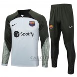 Tuta da Track di Felpa FC Barcellona 2023-2024 Grigio