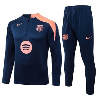 Tuta da Track di Felpa FC Barcellona 2025-2026 Blu Arancione