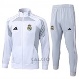 Tuta da Track di Giacca Real Madrid 2025-2026 Bianco Grigio