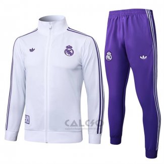 Tuta da Track di Giacca Real Madrid Bambino 2025-2026 Bianco