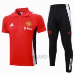 Conjunto Polo Manchester United 2024-2025 Rosso