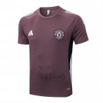 Maglia Allenamento Manchester United 2025-2026 Marronee