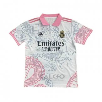 Maglia Real Madrid Dragon 2025-2026 Bianco Thailandia