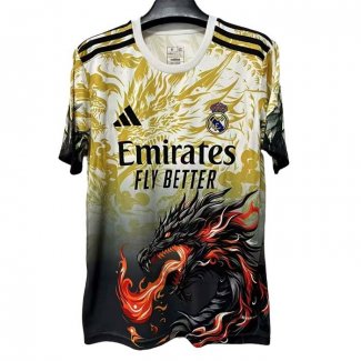 Maglia Real Madrid Dragon 2025-2026 Giallo Thailandia