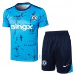 Tuta da Track Chelsea Manica Corta 2024-2025 Blu - Pantaloncini