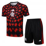 Tuta da Track Flamengo Manica Corta 2025-2026 Nero Rosso - Pantaloncini